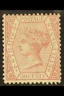 1867  30c Claret, Wmk Crown CC, SG 17, Very Fine Mint Og. For More Images, Please Visit Http://www.sandafayre.com/itemde - Straits Settlements