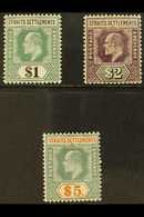 1904  Ed VII $1, $2 And $5, SG 136 - 8, Fine To Very Fine Mint. (3 Stamps) For More Images, Please Visit Http://www.sand - Straits Settlements