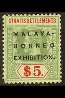 1922  $5 Malaya - Borneo Exhibition, SG 249, Short Corner Perf Otherwise Very Fine Mint. Scarce Stamp. For More Images,  - Straits Settlements