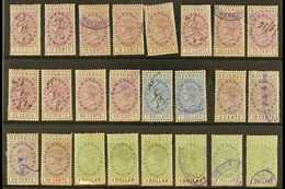 REVENUE  1882-1893 USED SELECTION Presented On A Stock Card That Includes 1882 Range With Most Values To $2 & 1888-1893  - Straits Settlements