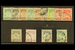KELANTAN  1921 Arms Set, Wmk Script, SG 14/23, Very Fine Used. (13 Stamps) For More Images, Please Visit Http://www.sand - Altri & Non Classificati