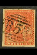 1858  (6d) Vermilion Britannia, SG 28, Fine Used With Clear To Large Margins And Neat Central "B 53" Barred Oval Cancel. - Mauritius (...-1967)