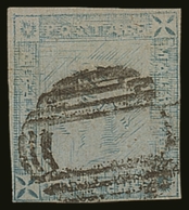 1859  2d Blue Lapriot 'worn Impression', SG 39, Fine Used With 4 Small Neat Margins. For More Images, Please Visit Http: - Mauritius (...-1967)
