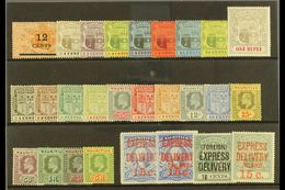 1902-1910 MINT KEVII SELECTION  Presented On A Stock Card Including 1904-07 Arms Set, 1910 Set To 5r, 1903-04 Express De - Mauritius (...-1967)