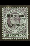 GIBRALTAR ISSUES OVERPRINTED  1903-05 25c Purple And Black/blue With Hyphen Between "nc", SG 20c, Very Fine Mint. For Mo - Sonstige & Ohne Zuordnung