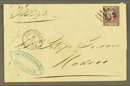 1874  Entire Letter From Rotterdam To Madrid Franked 25c Violet, Die II, Tied By Dotted "8" Cancel. Very Fine And Fresh  - Sonstige & Ohne Zuordnung