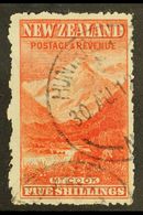 1902-07  5s Deep Red "Mt Cook" On Thin Hard Cowan Paper, Perf 14, SG 329, Fine Used With Neat Cds Cancellations. For Mor - Other & Unclassified