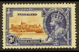 1935  3d Brown And Deep Blue Silver Jubilee With KITE AND VERTICAL LOG Variety, SG 125k, Mint, Shortish Perf At Left. Fo - Nyasaland (1907-1953)