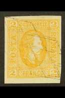 1865  2p Orange White Vert Laid Paper (Michel 11ay, SG 49a), Fine Used With Grill Cancel, Four Good To Large Margins, Ve - Altri & Non Classificati
