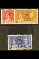 1937  Coronation Set, Perforated "Specimen", SG 65s/7s, Fine Mint, Large Part Og. (3 Stamps) For More Images, Please Vis - St.Kitts And Nevis ( 1983-...)