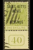 POSTAL FISCAL  1885 1s Olive SG R6, Fine Used With "40" Control Attached. For More Images, Please Visit Http://www.sanda - St.Kitts Und Nevis ( 1983-...)