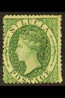 1860  (6d) Green, Watermark Small Star, SG 3, Fine Mint, Large Part Original Gum. For More Images, Please Visit Http://w - St.Lucia (...-1978)