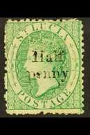 1863  "Half Penny" On (6d) Emerald-green, Watermark Crown CC, Unissued, SG 9, Fine Mint. For More Images, Please Visit H - St.Lucia (...-1978)