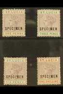 1886 - 7  Complete QV Set To 1s, Perforated "Specimen", SG 39s/42s, Fresh Mint, Part Og. (4 Stamps) For More Images, Ple - St.Lucia (...-1978)