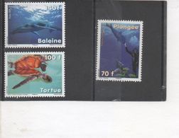 POLYNESIE Frse -  Faune Marine - Plongée Sous-marine - Plongeur Et Poisson Napoléon, Tortue Verte, Baleine à Bosse - - Unused Stamps