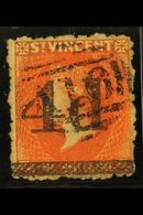 1881  4d On 1s Bright Vermilion, SG 35, Very Fine Used. Scarce Stamp. For More Images, Please Visit Http://www.sandafayr - St.Vincent (...-1979)