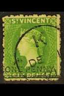 1881  One Penny On 6d Bright Green, SG 34, Fine Cds Used For More Images, Please Visit Http://www.sandafayre.com/itemdet - St.Vincent (...-1979)