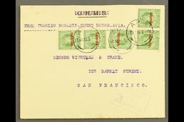 1916  Official Cover With "O.H.M.S." Obliterated To USA, Franked ½d X5, SG 115, Apia 17.11.16 Postmarks, Censor "2" Cach - Samoa