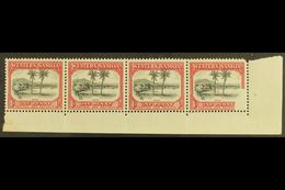 1935  Definitive 1d Black And Carmine, SG 181, Fine Mint Corner Marginal Strip Of Four, The Corner Stamp (never Hinged,  - Samoa