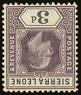 1904-05  3d Dull Purple And Grey With WATERMARK INVERTED, SG 91w, Never Hinged Mint. For More Images, Please Visit Http: - Sierra Leone (...-1960)