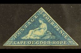 CAPE OF GOOD HOPE  1855-63 4d Deep Blue/white Paper, SG 6, UNUSED No Gum With 3 Small Margins. Attractive & Scarce For M - Non Classificati