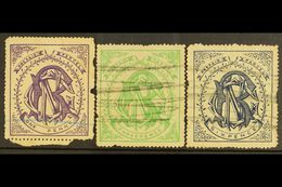 NATAL  NATAL GOVERNMENT RAILWAY 1880 1d Violet, 3d Green & 6d Blue, Used With Faults, A Rare Trio (3 Stamps) For More Im - Ohne Zuordnung