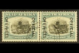 OFFICIAL VARIETY  1950-4 5s Black & Pale Blue-green With "Thunderbolt" Variety (stamp Listed In Union Handbook As V2), S - Unclassified