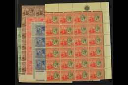 1922-28  KGV DEFINITIVES IN MULTIPLES - Incl. ½d, 1d, 1½d & 4d In Corner Blocks Of At Least 16 Stamps, Each With A Contr - Trindad & Tobago (...-1961)