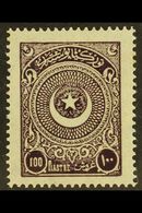 1923-25  100pi Dark Violet 'Star & Half-moon In Circle', Mi 824, Very Fine Mint. Superb Well Centered Stamp. For More Im - Sonstige & Ohne Zuordnung