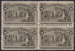 1893  Columbian Exposition 10c Black Brown (Sc 237, SG 242a) Fine Fresh Mint BLOCK OF FOUR, The Two Lower Stamps NEVER H - Other & Unclassified