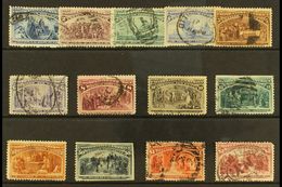 1893  Columbian Expo Set Complete To $2, Scott 230/242, Used, Some With Faults E.g. 15c And 50c With Straight Edges, 30c - Other & Unclassified