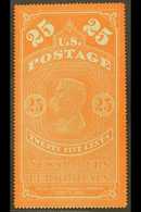 NEWSPAPER AND PERIODICAL  1865 25c Orange-red On Thin Hard Paper, Scott PR3, Fine Unused Without Gum, As Issued. For Mor - Altri & Non Classificati