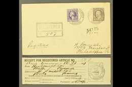 AMERICAN SAMOA  1927 (Dec 27) Registered Cover Franked With 3c Washington & 15c Franklin, Postmarked Pago Pago, Addresse - Sonstige & Ohne Zuordnung