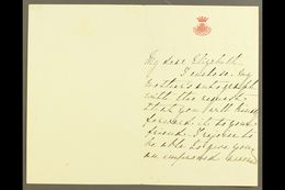 ROYAL FAMILY AUTOGRAPH  MARY ADELAIDE (DUCHESS OF TECK) 1856 Autographed Letter Signed On Crested Letter Sheet (Duchess  - Altri & Non Classificati