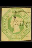 1847-54  1s Pale Green Embossed, SG 54, Used 4 Square Margins & Pretty Part Glasgow "SAUCHIEHALL" Scottish Local Type Ca - Other & Unclassified