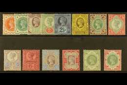 1887- 1900  "Jubilee" Set Complete, SG 197-214, Very Fine Lightly Hinged Mint, The ½d Verm., 4½d & 5d Vals With Light On - Altri & Non Classificati