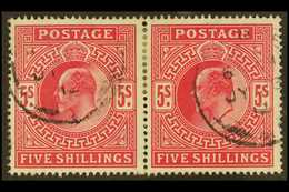 1902-10  5s Bright Carmine, SG 263, HORIZONTAL PAIR Very Fine Used. Scarce Multiple. For More Images, Please Visit Http: - Non Classificati