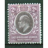 East Africa And Uganda Protectorate 2 Annas Mounted Mint Stamp.  This Stamp Showing Edward VII Was Issued In 1903. - East Africa & Uganda Protectorates