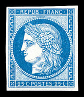 ** N°4d, 25c Bleu, Impression De 1862, Fraîcheur Postale. SUP (certificat)   Qualité: ** - 1849-1850 Cérès