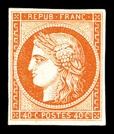 * N°5, 40c Orange, Belles Marges Et Grande Fraîcheur. SUP. R. (signé Brun/certificat)   Qualité: *   Cote: 6500 Euros - 1849-1850 Cérès
