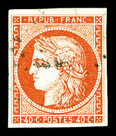 O N°5, 40c Orange. TB (signé Calves/certificat)   Qualité: O   Cote: 500 Euros - 1849-1850 Cérès