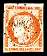 O N°5, 40c Orange Obl Pc '3800'. TB (signé Calves)   Qualité: O   Cote: 500 Euros - 1849-1850 Ceres