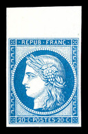 ** N°8f, Non émis, 20c Bleu Impression De 1862 Bdf, Fraîcheur Postale, SUPERBE (certificat)    Qualité: ** - 1849-1850 Cérès