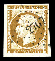 O N°9a, 10c Bistrebrun Obl PC 2767, Belles Marges, Jolie Pièce, TTB (signé Scheller/certificat)   Qualité: O   Cote: 950 - 1852 Luigi-Napoleone