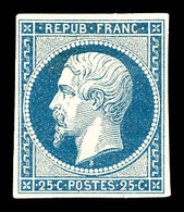 * N°10, 25c Bleu. SUPERBE. R.R. (signé/certificats)   Qualité: *   Cote: 5500 Euros - 1852 Luis-Napoléon