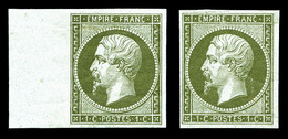 ** N°11/a, 1c, Olive Et Bronze, Les 2 Exemplaires TTB (certificat)   Qualité: ** - 1853-1860 Napoléon III