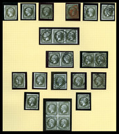 O 1c Empire, Ensemble De 24 Exemplaires Dont Bloc De 4, Bande, Paires Et Oblitérations, B/TTB   Qualité: O - 1853-1860 Napoléon III