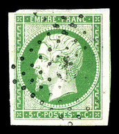 O N°12, 5c Vert Obl Ancre. TTB   Qualité: O   Cote: 275 Euros - 1853-1860 Napoléon III.