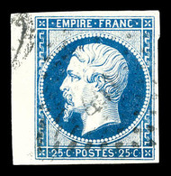 O N°15, 25c Bleu, Bord De Feuille Latéral. SUP (signé Scheller/Brun/certificat)   Qualité: O - 1853-1860 Napoleon III