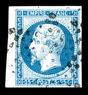 O N°15, 25c Bleu Obl étoile, Bdf. SUP (signé Scheller/certificat)   Qualité: O   Cote: 290 Euros - 1853-1860 Napoleon III